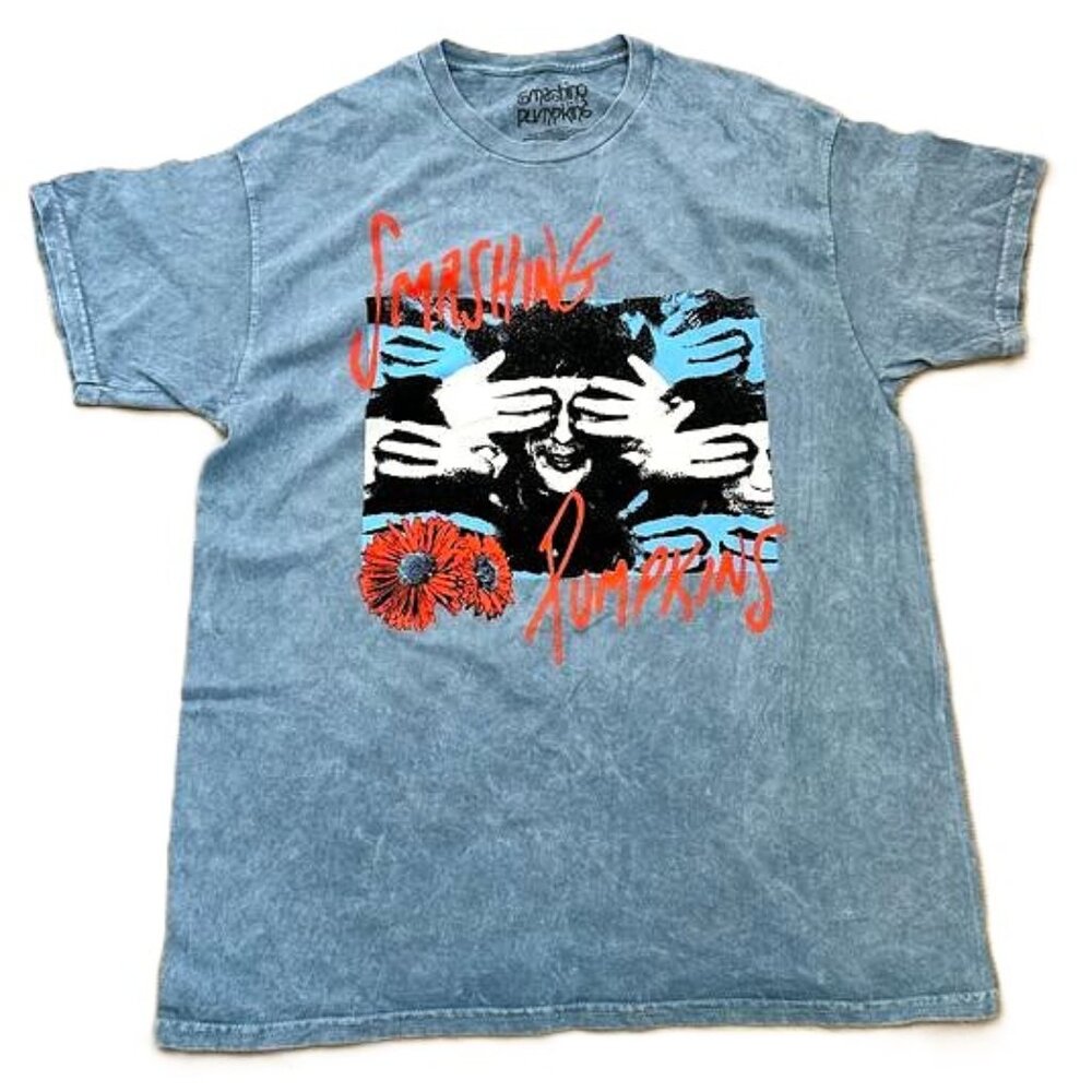 Smashing Pumpkins Graphic Print Band Faded Short Sleeve T-Shirt - Size Small